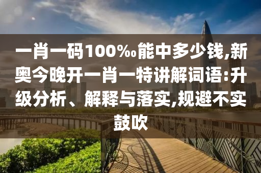 一肖一碼100‰能中多少錢,新奧今晚開一肖一特講解詞語:升級(jí)分析、解釋與落實(shí),規(guī)避不實(shí)鼓吹